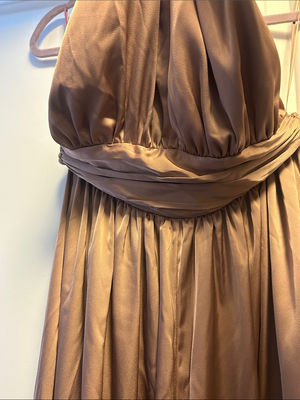 AKIRA Halter Maxi Dress- (It’s a Jumpsuit in a form of a dress) in Taupe Brown.